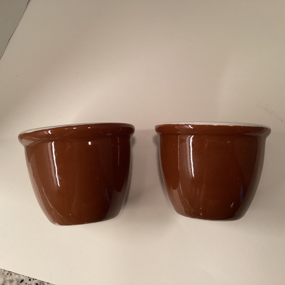 Vintage Hall Brown Custard Dish Set of 2 #352 - Picture 3 of 4